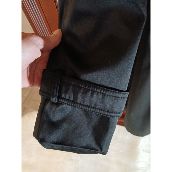 ESPRIT Women Size M Black Belted Pea Coat Wool Blend Interior Large Logo Buttons - Picture 6 of 16